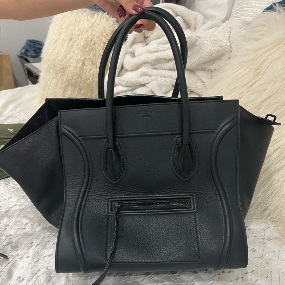 Celine Black Leather Women's Medium Phantom Bag